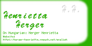 henrietta herger business card